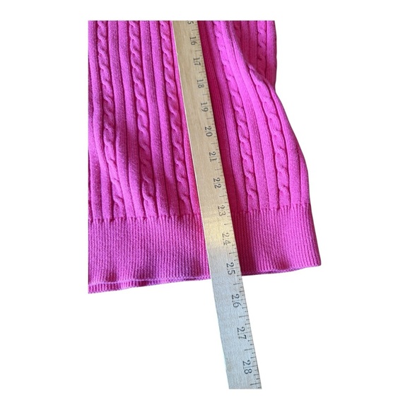Chaps Classic Ladies Pink Cable Knit Sweater Preppy Timeless V Neck Sz 2X - Picture 9 of 9